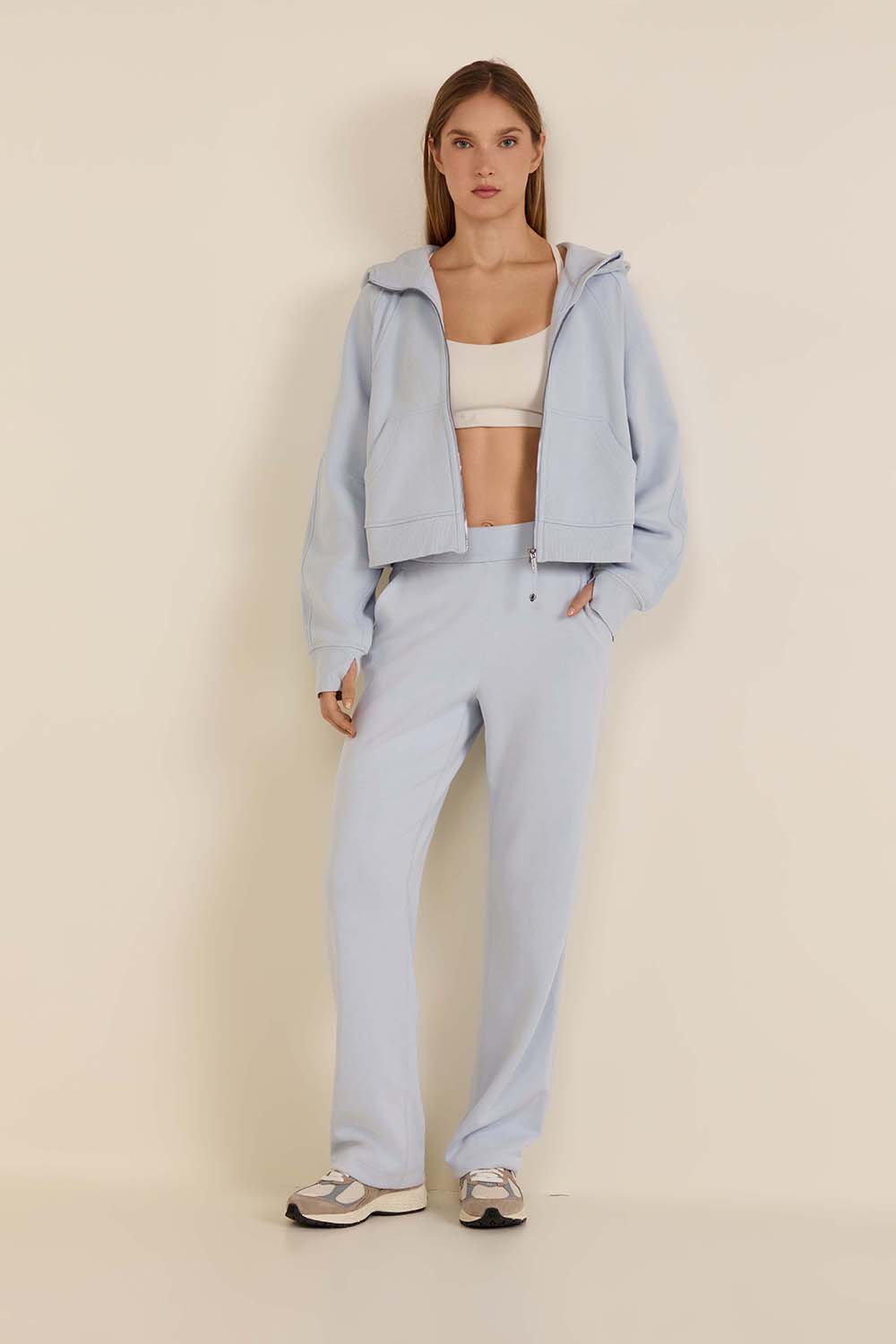 Scuba Oversized Full-Zip Cropped Hoodie